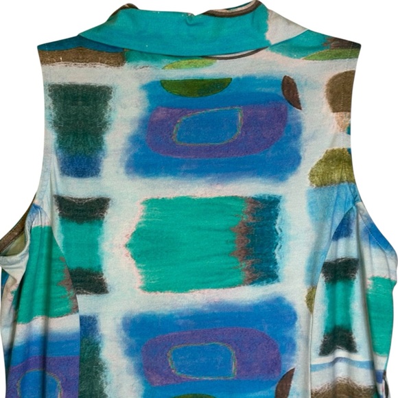 Parsley & Sage Watercolor Abstract Sleeveless Top Size Medium 100% Rayon Casual - Picture 6 of 9